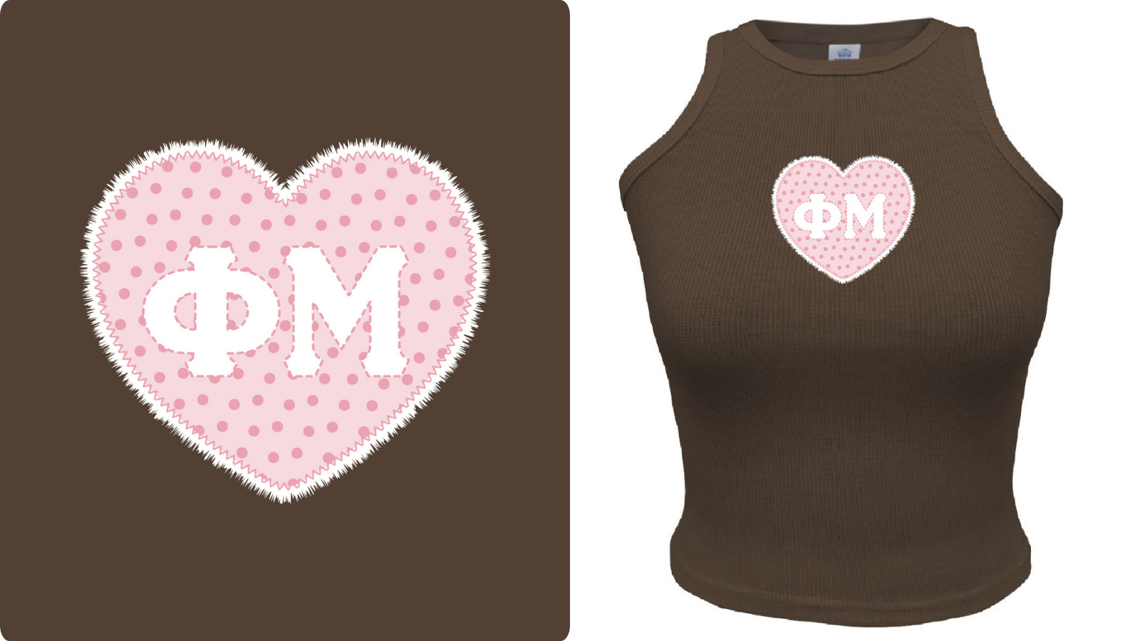 Phi Mu Polka Dot Heart PR Tank