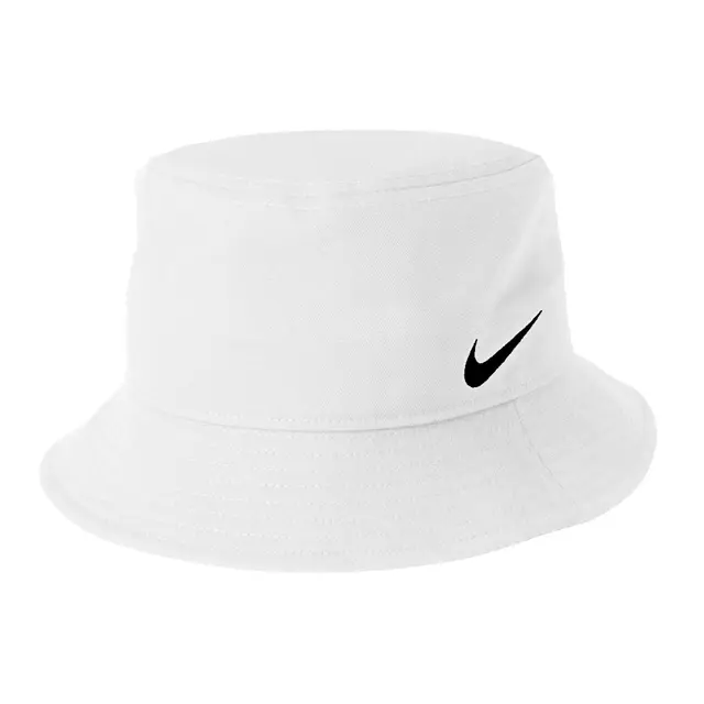 Customizeable Nike Swoosh Bucket Hat NKBFN6319 White Front