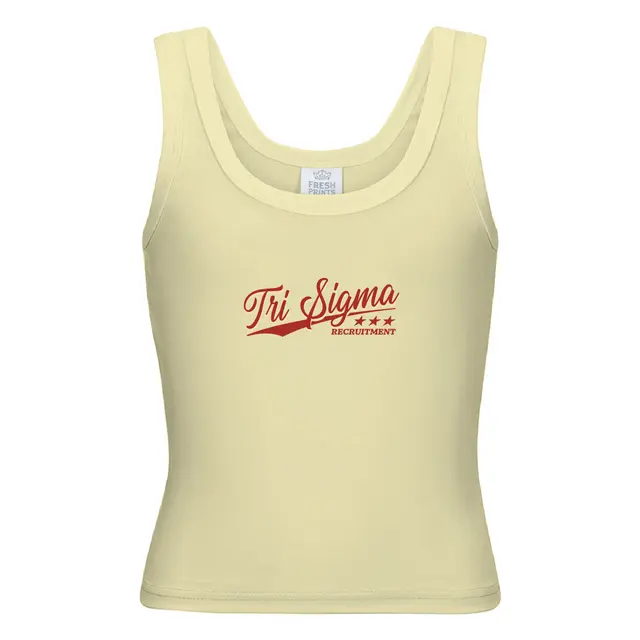 Sigma Sigma Sigma Script Text with Stars Recruitment Tank 2