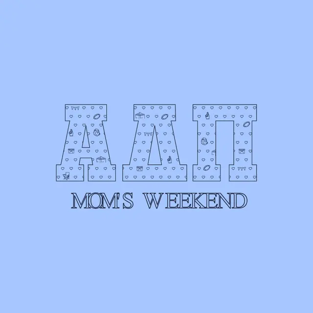 Alpha Delta Pi Heart Pattern Letters Parent's Weekend Tank