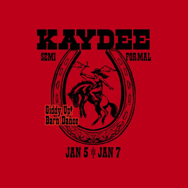 Kappa Delta Cowgirl Riding with Horseshoe Semi Formal Shirt