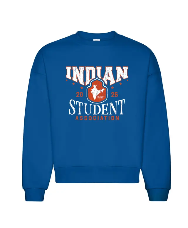 Indian Student Association Distressed Lettering Graphic Crewneck