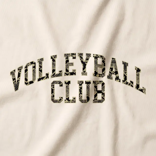Volleyball Club Leopard Print Arch Text PR Crewneck