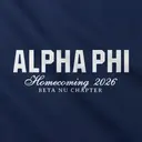 Alpha Phi Stacked Serif Text PR Tank