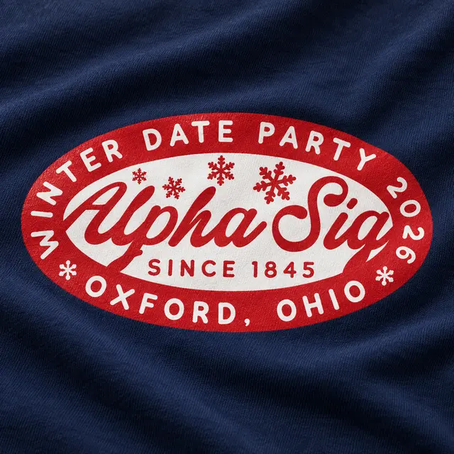 Alpha Sigma Phi Oval Logo Winter Date Party Sweater