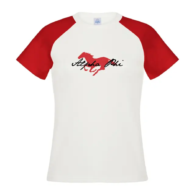 Alpha Phi Galloping Horse Script PR Shirt 2