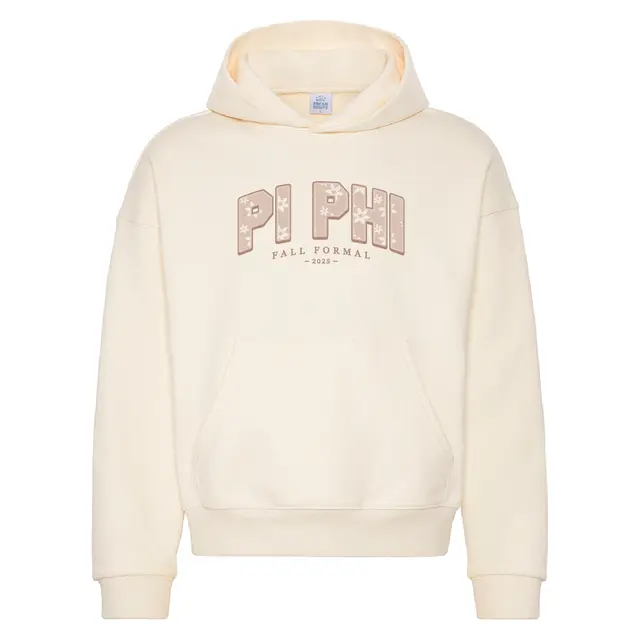 Pi Beta Phi Floral Text Fall Formal Hoodie 2
