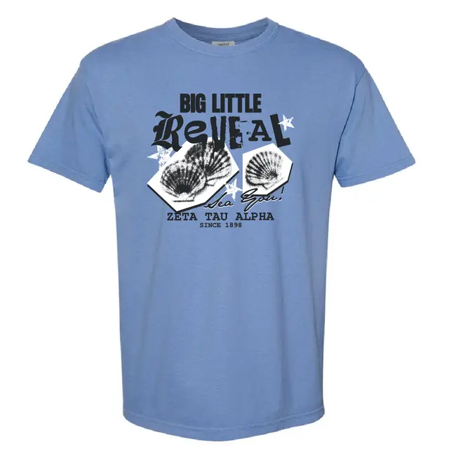 Zeta Tau Alpha Shell Graphic Big Little Reveal Shirt 2