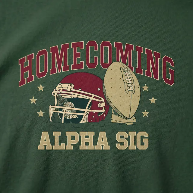 Alpha Sigma Alpha Football Helmet Graphic Homecoming Crewneck
