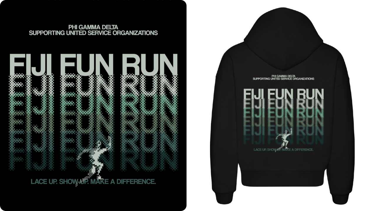 Phi Gamma Delta Retro Pixelated Halftone Typography Philanthropy Hoodie