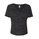 Customizable Bella + Canvas Women’s Slouchy V-Neck Tee 8815 Black Marble Front