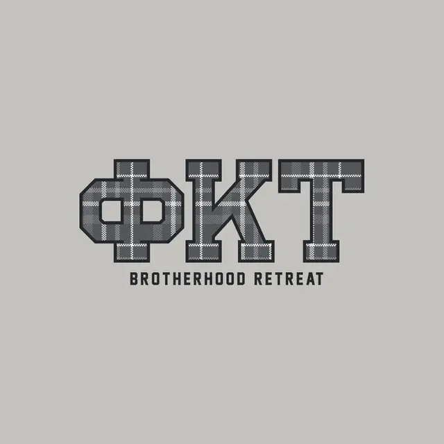 Phi Kappa Tau Plaid Lettering Brotherhood Retreat Sweater