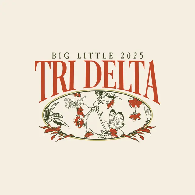 Delta Delta Delta Floral Butterfly Big Little Reveal Hoodie