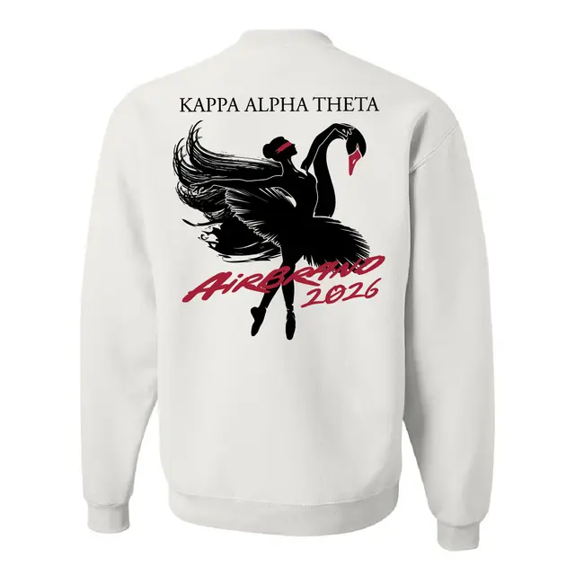 Kappa Alpha Theta Elegant Swan Airbrand Crewneck 2