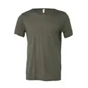 Customizable Bella + Canvas Unisex Triblend Raw Neck Tee 3414 Military Green Front