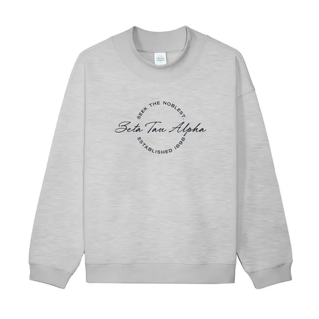 Zeta Tau Alpha Circular Script Text PR Sweater 2