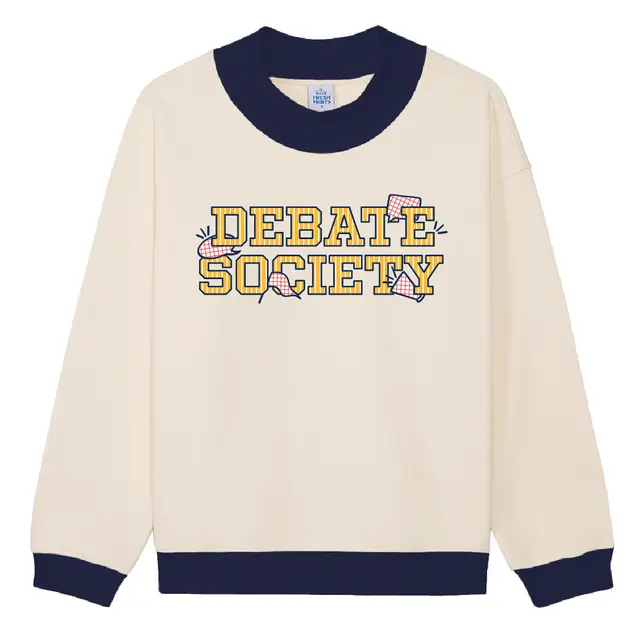 Debate Society Checker Pattern Text PR Sweater 2