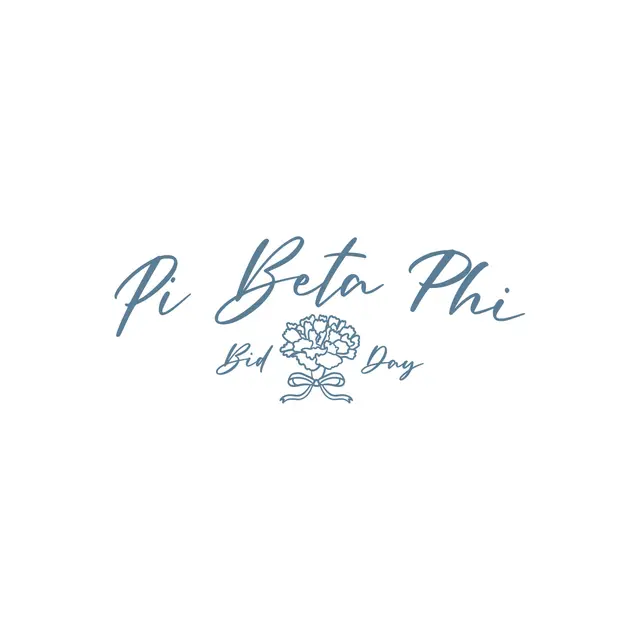 Pi Beta Phi Script Font with Floral Bid Day Hoodie