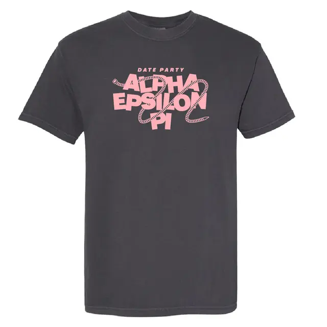 Alpha Epsilon Pi Bold Zipper Lettering Date Party Shirt 2