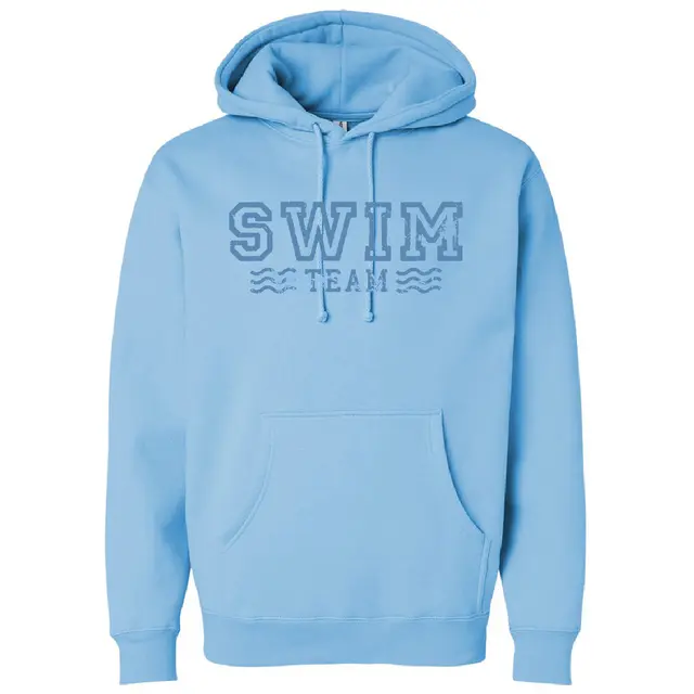 Swim Team Distressed Wave Text PR Hoodie 2