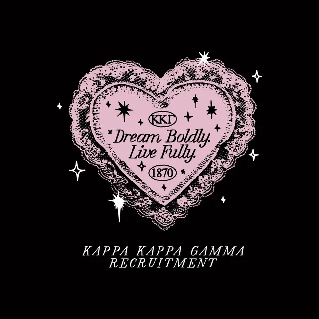 Kappa Kappa Gamma Lace Heart and Sparkles Recruitment Tank