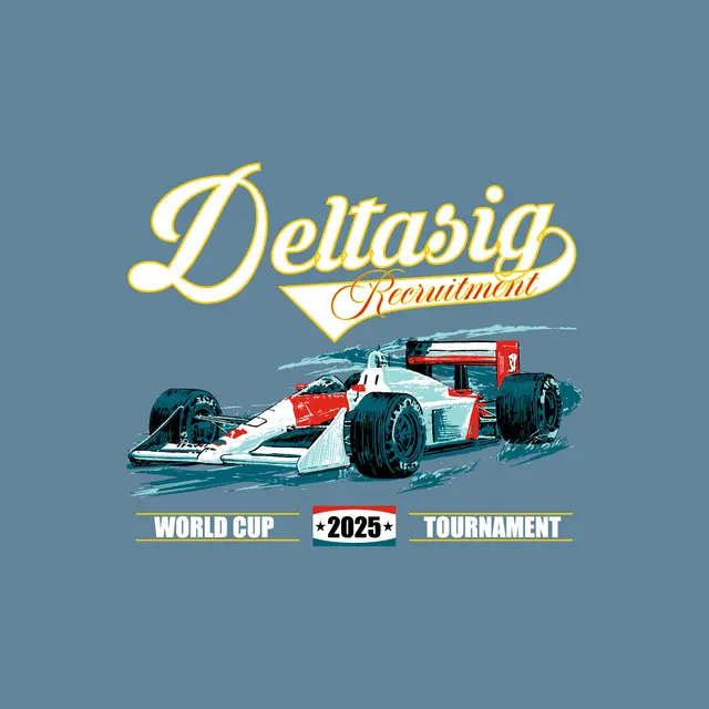 Delta Sigma Pi Formula Car Graphic Recruitment Shirt