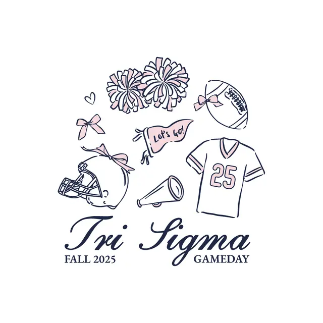 Sigma Sigma Sigma Pom Poms and Jerseys Game Day Shirt