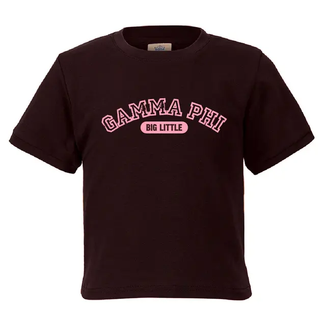 Gamma Phi Beta Pink Arched Text Big Little Reveal Shirt 2