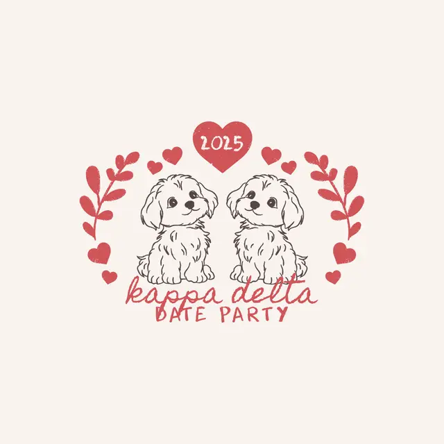 Kappa Delta Cute Puppy Heart Date Party Shirt