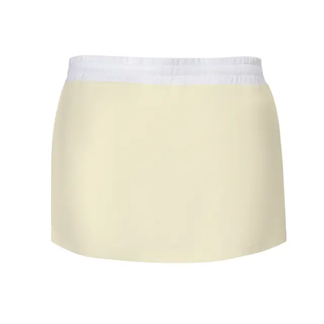 Fresh Prints Lexi Drawstring Mini Skort Butter Yellow White mto Back
