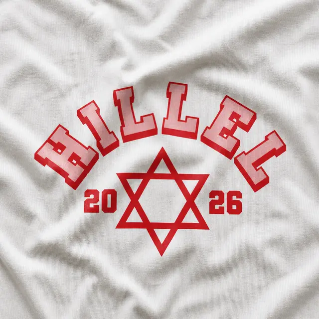 Hillel Block Lettering Star of David PR Crewneck