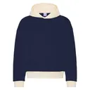 Fresh Prints FP118 Boston Heavyweight Color Block Hoodie Navy Buttermilk mto Front