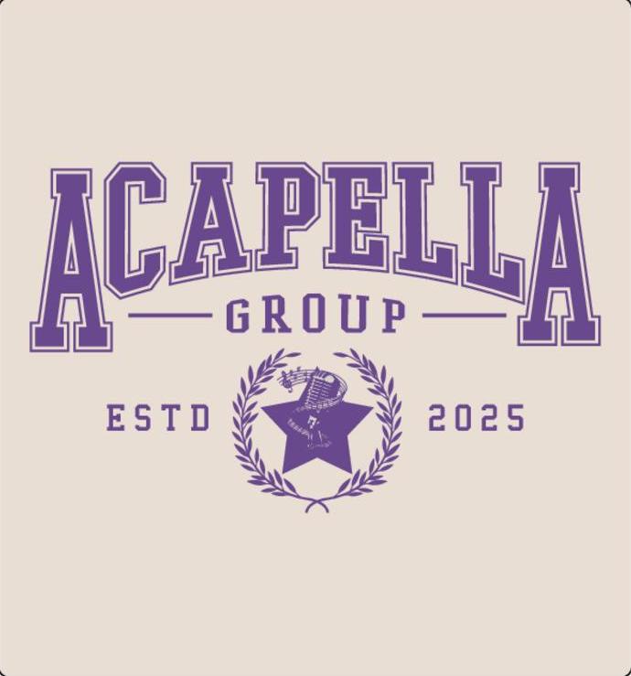 Acapella Group Classic Purple Lettering PR Shirt | Fresh Prints