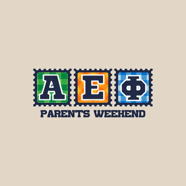 Alpha Epsilon Phi Colorful Stamp Design Parents Weekend Hoodie