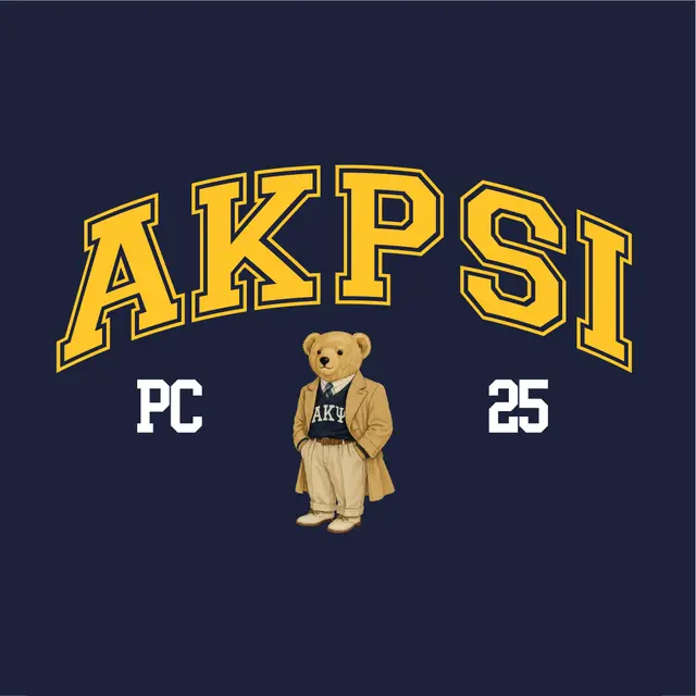 AKPSI Bold Lettering Teddy Bear PR Hoodie