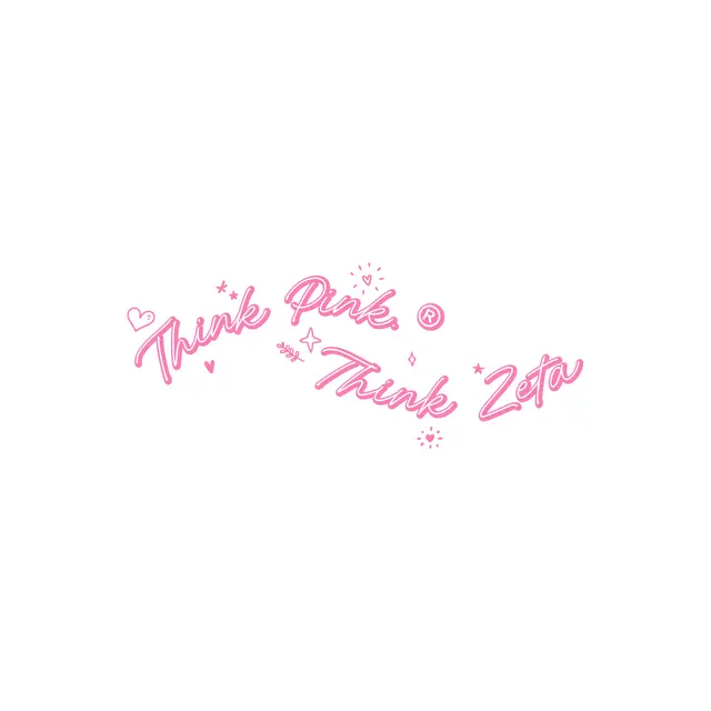 Zeta Tau Alpha Think Pink Script Philanthropy Shirt