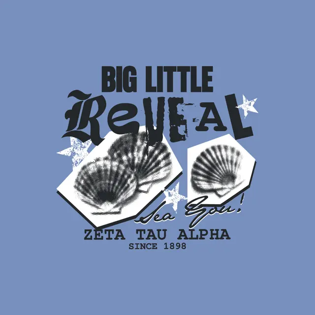 Zeta Tau Alpha Shell Graphic Big Little Reveal Shirt