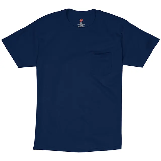 Hanes Men's Authentic-T Pocket T-Shirt h5590 Navy Front