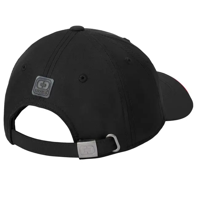 Customizable OGIO X-Over Cap og600 Blacktop Chili Red Back