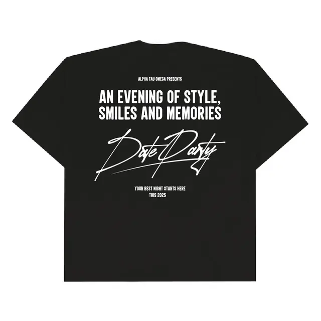 Alpha Tau Omega Bold Script Date Party Shirt 2