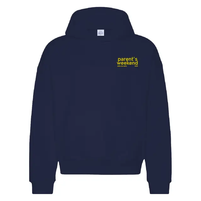 Delta Tau Delta Bold Yellow Text Parent's Weekend Hoodie 2
