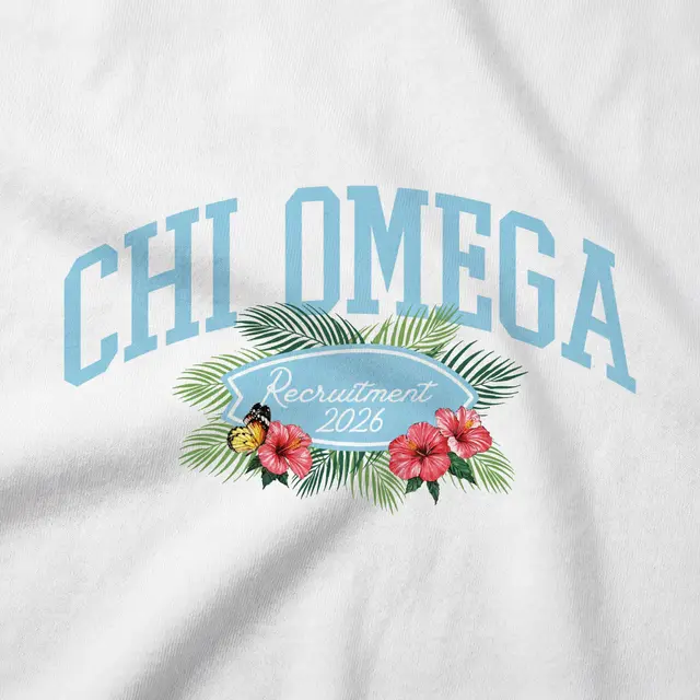 Chi Omega Tropical Floral Recruitment Sweater
