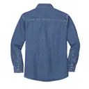 Port Authority Heavyweight Denim Shirt Dark Blue Stonewashed Back
