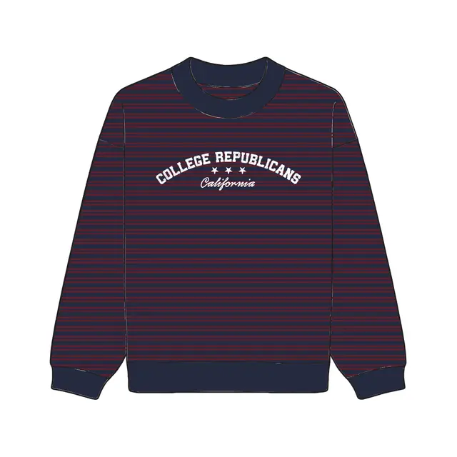 College Republicans Arched Lettering Striped Sweater 2