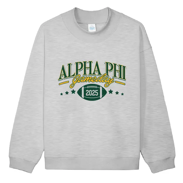 Alpha Phi Serif Script Football Game Day Sweater 2