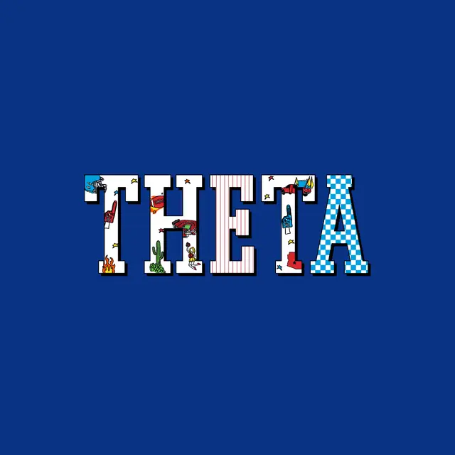 Kappa Alpha Theta Text with Collegiate Doodle PR Shirt