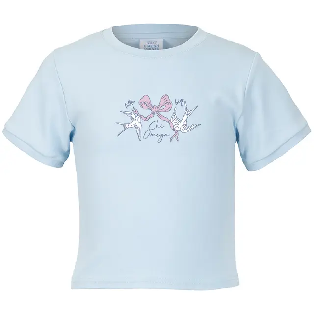 Chi Omega Bow and Birds Big Little Reveal Shirt 2