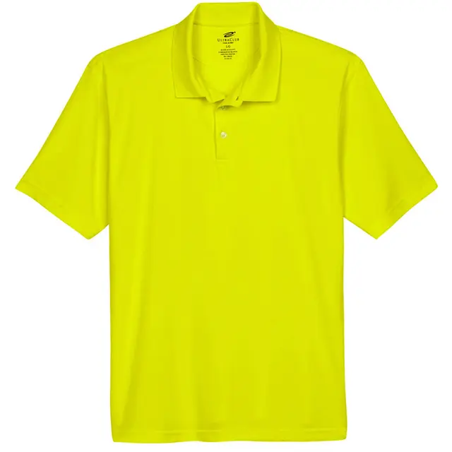 Customizable UltraClub Men's Cool & Dry Mesh Pique Polo 8210 Bright Yellow Front