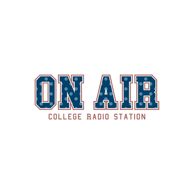 College Radio Station Bold ON AIR Text PR Crewneck