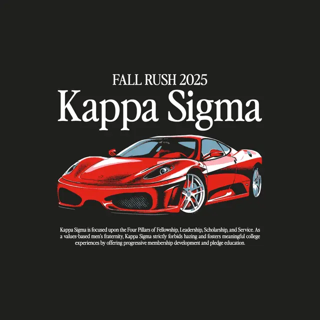 Kappa Sigma Red Sports Car Fall Rush Shirt